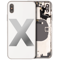 Back Housing W/ Small Components Pre-Installed Compatible For iPhone X (Used OEM Pull: Grade A) (Silver)