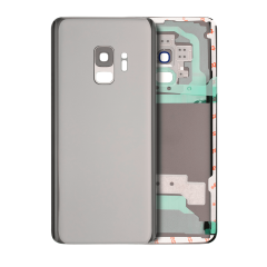 Back Cover Glass With Camera Lens Compatible For Samsung Galaxy S9 (No Logo) (Aftermarket Plus) (Silver)
