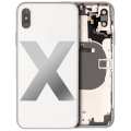 Back Housing W/ Small Components Pre-Installed Compatible For iPhone X (Used OEM Pull: Grade C) (Silver)