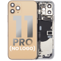 Back Housing W/ Small Components Pre-Installed Compatible For iPhone 11 Pro (No Logo) (Aftermarket Plus) (Gold)