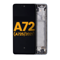 OLED Assembly With Frame Compatible For Samsung A72 (A725 / 2021) (Refurbished) (Awesome Black)