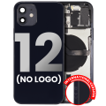 Back Housing W/ Small Components Pre-Installed Compatible For iPhone 12 (No Logo) (Aftermarket Plus) (International Version) (Black)
