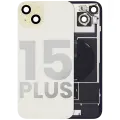 Back Glass With Steel Plate With Wireless NFC Charging MagSafe Magnet & Flashlight Flex Compatible For iPhone 15 Plus (Used OEM Pull: Grade A) (Yellow)