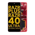 Inner OLED Assembly With Frame Compatible For Motorola Moto Razr Plus / Razr 40 Ultra (XT2321 / 2023) (Refurbished) (Viva Magenta)